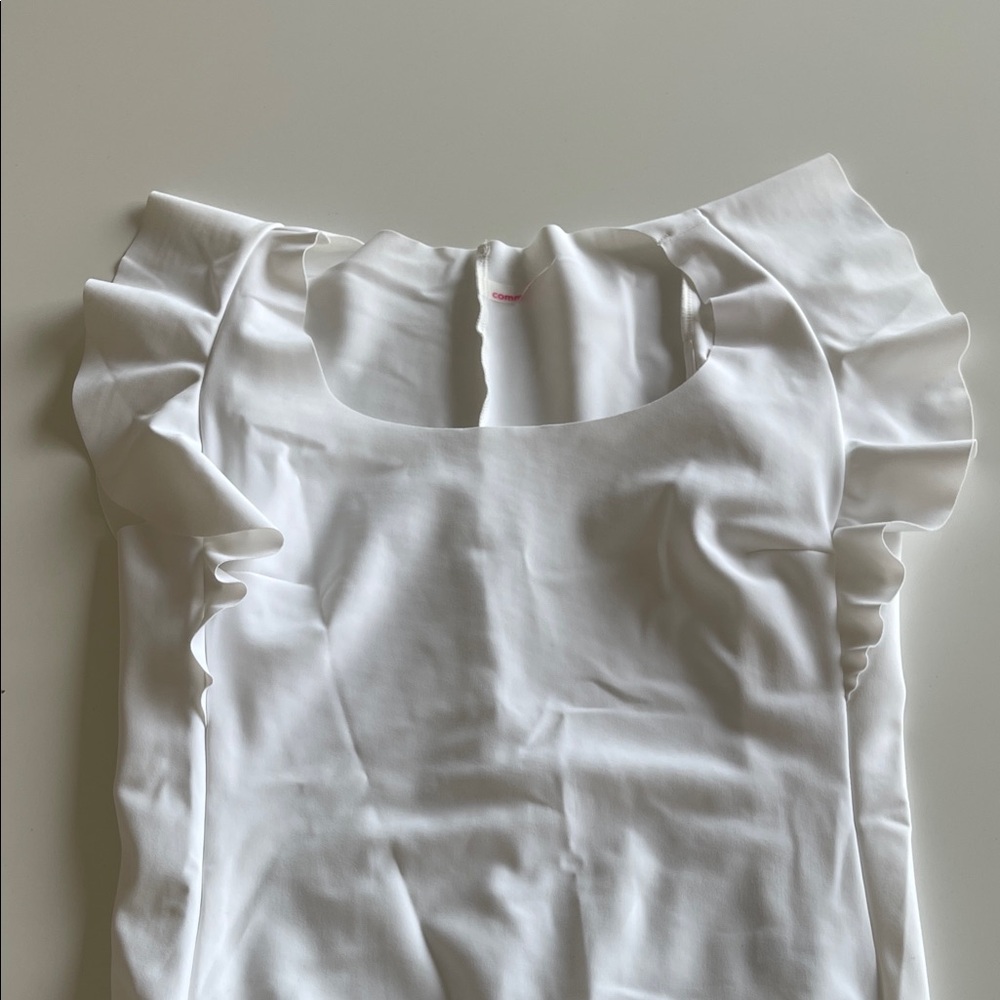 Commando NWOT Elegant White Ruffle Sleeve Top